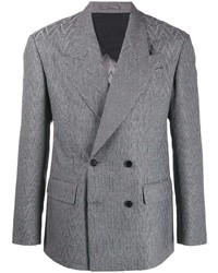 Мужской серый двубортный пиджак от Versace