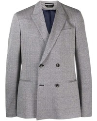 Мужской серый двубортный пиджак от Z Zegna