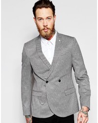 Мужской серый двубортный пиджак