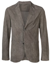 Мужской серый замшевый пиджак от Desa 1972