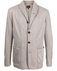 Мужской серый замшевый пиджак от Giorgio Armani