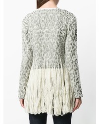 Женский серый кардиган c бахромой от Loewe