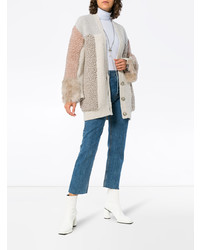 Женский серый кардиган в стиле пэчворк от Stella McCartney