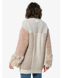 Женский серый кардиган в стиле пэчворк от Stella McCartney