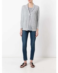 Женский серый кардиган с отложным воротником от Fay