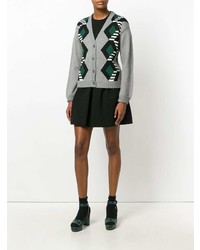 Женский серый кардиган с принтом от Miu Miu