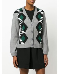 Женский серый кардиган с принтом от Miu Miu