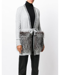 Женский серый кардиган от Philipp Plein