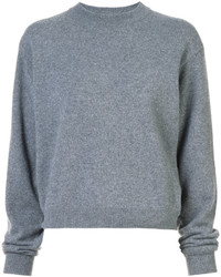 Женский серый кашемировый вязаный свитер от Dusan