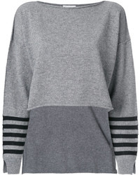 Женский серый кашемировый свитер в горизонтальную полоску от Sonia Rykiel