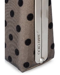 Серый клатч в горошек от Jimmy Choo