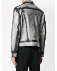 Мужской серый кожаный бомбер от Drome