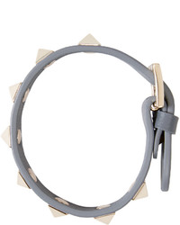 Серый кожаный браслет от Valentino