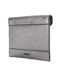 Серый кожаный клатч от Rebecca Minkoff