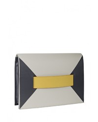 Серый кожаный клатч от Fetiche