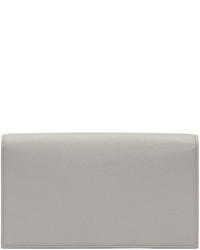 Серый кожаный клатч от Saint Laurent