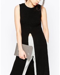 Серый кожаный клатч от Whistles