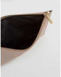 Серый кожаный клатч от Whistles