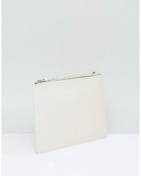 Серый кожаный клатч от Armani Jeans