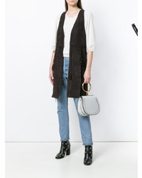 Серый кожаный клатч от Chloé