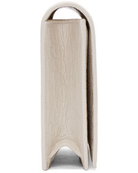 Серый кожаный клатч от Saint Laurent