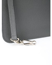 Серый кожаный клатч от Valextra