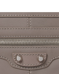 Мужской серый кожаный мужской клатч от Balenciaga