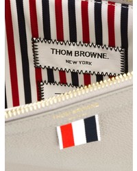 Мужской серый кожаный мужской клатч от Thom Browne