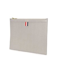 Мужской серый кожаный мужской клатч от Thom Browne