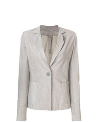 Женский серый кожаный пиджак от Vanderwilt