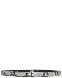 Женский серый кожаный ремень со змеиным рисунком от Black & Brown