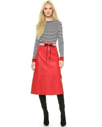 Женский серый кожаный ремень