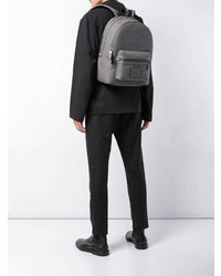 Мужской серый кожаный рюкзак от Coach