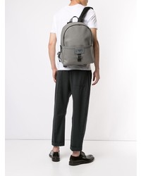 Мужской серый кожаный рюкзак от Emporio Armani