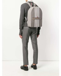 Мужской серый кожаный рюкзак от Thom Browne
