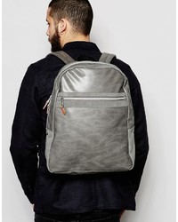 Мужской серый кожаный рюкзак от Asos