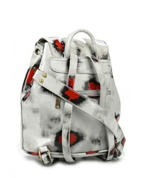 Женский серый кожаный рюкзак от Chantal