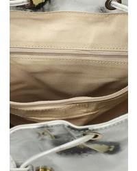 Женский серый кожаный рюкзак от Chantal