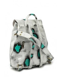 Женский серый кожаный рюкзак от Chantal