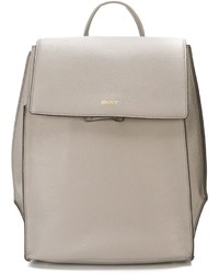 Женский серый кожаный рюкзак от DKNY