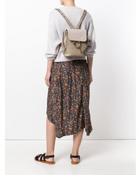 Женский серый кожаный рюкзак от Chloé