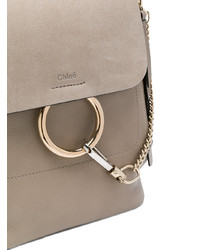 Женский серый кожаный рюкзак от Chloé
