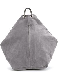 Женский серый кожаный рюкзак от MM6 MAISON MARGIELA