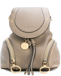 Женский серый кожаный рюкзак от See by Chloe