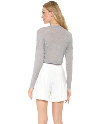 Серый короткий свитер