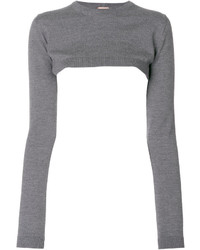 Серый короткий свитер от No.21