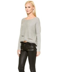 Серый короткий свитер