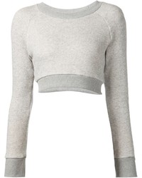 Серый короткий свитер