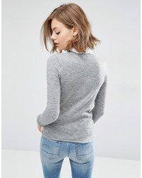 Женский серый кружевной свитер от Asos