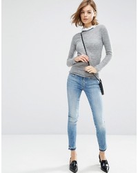 Женский серый кружевной свитер от Asos